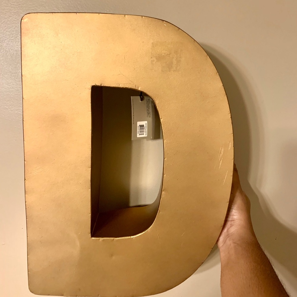 Galvanized “D” Metal Letter Wall Decor